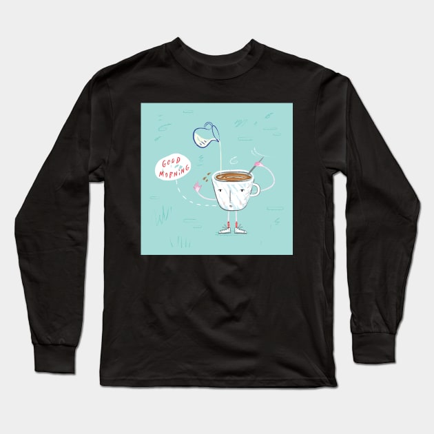 Coffee Buzz Long Sleeve T-Shirt by sonhouse5